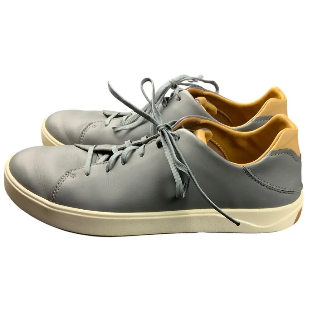 OluKai Lae’ahi Lī Ili Men’s Size 12 Gray Leather Casual Comfort Sneakers Shoes